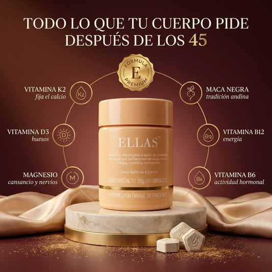 ELLAS™ Menopausia Favorece a resequedad intima, la falta de deseo y los cambios de animo.