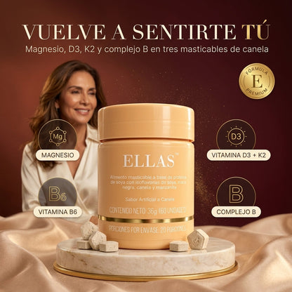 ELLAS™ Menopausia. favorece la disminucion de calores, el apoyo hormonal y el deseo.