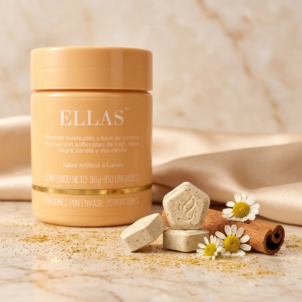 ELLAS™ Menopausia. favorece la disminucion de calores, el apoyo hormonal y el deseo.